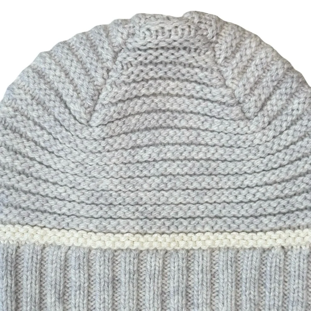 NWT BONTON Paris Heather Grey Knit Wool Baby Hat Beanie Size 3M